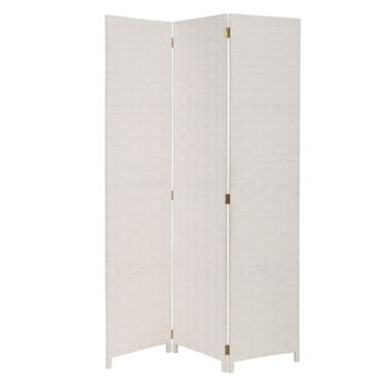Biombo de papel trenzado blanco de 120x175 cm