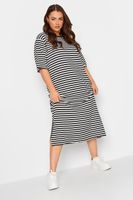 yours vestido camiseta de rayas negras mujer curvy y tallas grandes yours