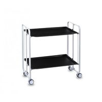 carrito auxiliar con ruedas  bauhaus armazon blanco 2 bandejas color negro