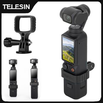 TELESIN - Adaptador de doble garra de liberación rápida de aleación de aluminio con tornillo de 1/4 para DJI OSMO Pocket 3 y Pocket 4
