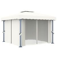 3 x 3 m  poste de aluminio y tubo de soporte de acero - crema