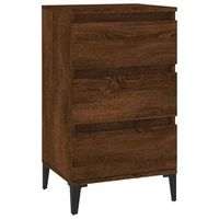mesita de noche madera contrachapada roble marron 40x35x70 cm vidaxl