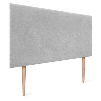 Dhome Cabecero Gris Claro 105cm Acabado Toalla Soft Tapizado Liso Con Patas 4cm Grosor 105 Alto Tejido Suave Para Pared Acústicos Cabeceros Absorbentes (105cm, 4cm - 105 Al. - Gris Claro)