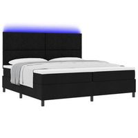 cama tapizada 203x200x128 cm poliester - negro