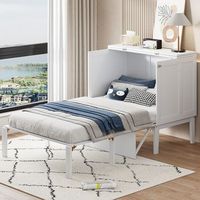 cama escamoteable vertical 90x200 cm con somier de lamas blanca cama para joven