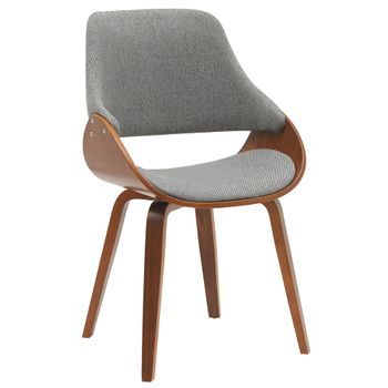 Silla De Comedor Vangale Tela Nogal/gris Oscuro 54x52x86 Cm Clp