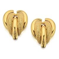 9ct gold five strands curved earrings - 18mm - g0128