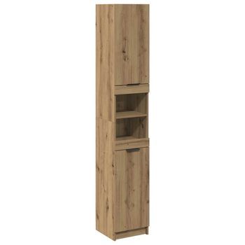 Armario De Baño Madera Ingeniería Roble Artisan 32x34x188,5 Cm Vidaxl