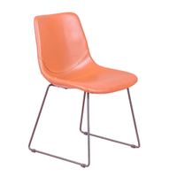 silla industrial vintage tapizada en polipiel naranja