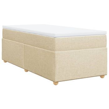 Cama Tapizada 200x90x46 Cm Tejido - Crema