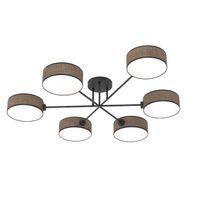 lampara de techo lorix marronnegro 6 luces