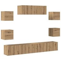 mueble para tv de pared madera contrachapada artesanal 7 uds  mueble de salon  gabinete de tv