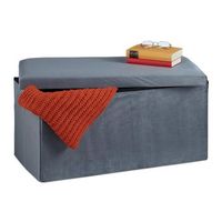 banco plegable de terciopelo - anthracite - 8x795x395cm