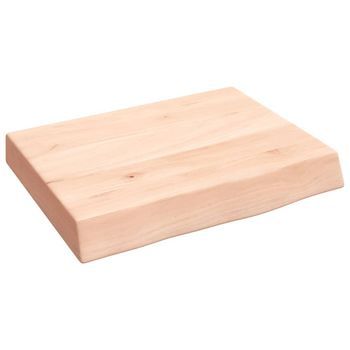 Encimera De Baño Madera Maciza Sin Tratar 40x30x(2-6) Cm
