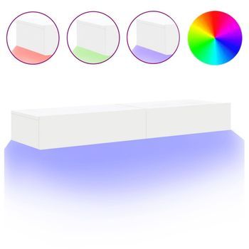 Muebles De Tv Con Luces Led 2 Unidades Blanco 60x35x15,5 Cm Vidaxl