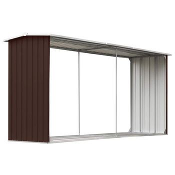 Casetilla Para Leña Acero Galvanizado Marrón 330x92x153 Cm Vidaxl