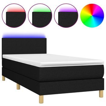 Cama Tapizada 203x90x88 Cm Tejido - Negro