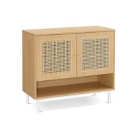 mueble zapatero de 3 niveles de ratan estilo boho