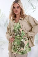 yours camiseta de tirantes estampado verde tropical mujer curvy y tallas grandes yours