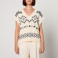 weekend max mara todi cotton-blend knit vest - xs