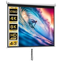 homcom pantalla de proyector manual 100 pulgadas formato 43169 blanco