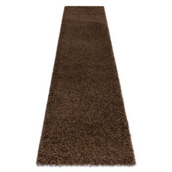 Alfombra, Alfombra De Pasillo Soffi Shaggy 5cm Botella Marrón - Para  80x300 Cm