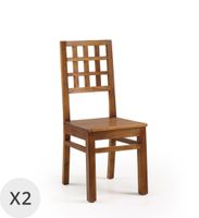 set de 2 sillas de madera marron
