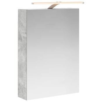 Armario Con Espejo De Baño | Mueble De Baño Gris Concreto 50 X 14,5 X 70 Cm