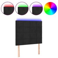 cabecero cama  panel de cabecera con luces led terciopelo negro 90x5x118128 cm