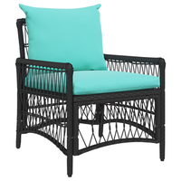 sillon de jardin con cojines negro 60x70x78 cm ratan sintetico cfw651148