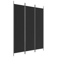 biombo separador de ambientes 3 paneles 150 x 200 cm tela negra y hierro dec030799