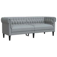 sofa chesterfield de 3 plazas  sofa de descanso tela gris claro