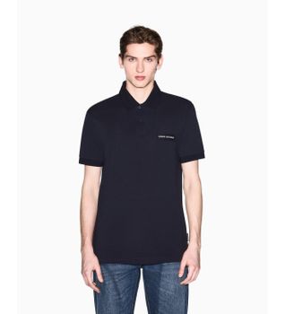 A|X Armani Exchange para hombre. XM002390AF13026UB101 Polo de algodón marino (XL), Casual, Clásico, Manga corta