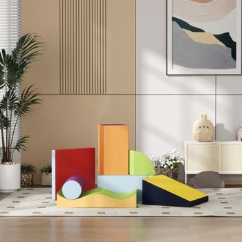 Juego De 7 Bloques De Espuma Para Niños De 1-3 Años Multicolor Homcom