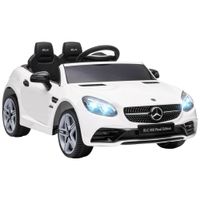 aiyaplay coche electrico mercedes slc 300 12v para ninos 3-6 anos mando a distancia faros led bocina blanco lujo y diversion   aosom espana