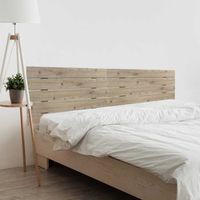 dhome cabecero de madera reciclada dm para camas de 190 estilo palet horizontal dual dividido en 2 piezas cama palet herrajes incluidos 190cm dual roble
