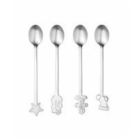 cucharas plateadas nieve - lote de 4