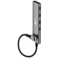 hub goobay 4 puertos 5 gbps modelo 76564 usb-c slim carcasa aluminio