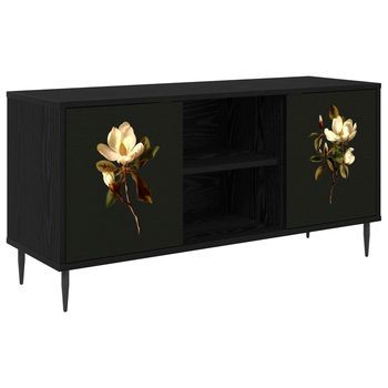 Mueble De Tv Bremen 102 X 33 X 51 Cm Roble Negro Vidaxl