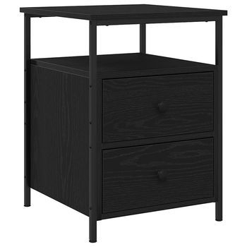 Mesita De Noche 34x35,5x50 Cm Madera - Negro