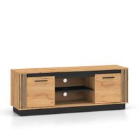 mueble tv 2 puertas 150 cm y negro fachada de mdf madera