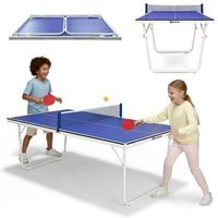 mesa de ping-pong hypermotion plegable portatil con kit completo