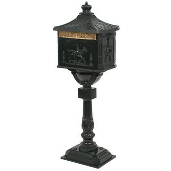Buzón De Pedestal De Aluminio Estilo Vintage Inoxidable Verde Vidaxl