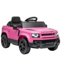aiyaplay coche electrico suv para ninos land rover defender 12rv mando a distancia suspension arranque suave 27-45 kmh rosa   aosom espana