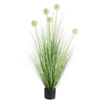 planta artificial en maceta de material sintetico decorativa con maceta negra 120 cm espino de guelder hierba junco verde snowball bush