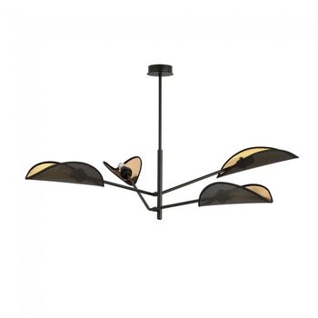 Lámpara de techo cano negro (4 luces)