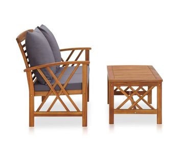 Muebles de jardín 2 piezas con cojines madera maciza de acacia vidaxl