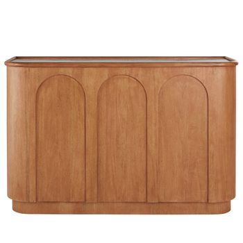 Mueble bar de mango macizo con encimera efecto terrazo
