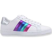 guess deportivas moda sneaker donna bande lame white silver fl6jbblea12 para mujer