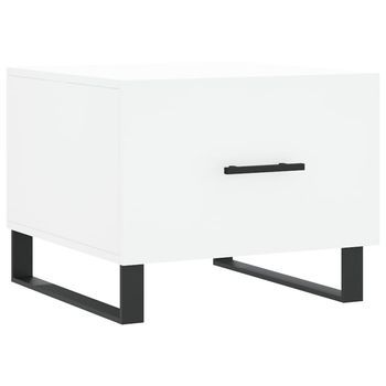 Mesa De Centro Madera De Ingeniería Blanca 50x50x40 Cm Vidaxl